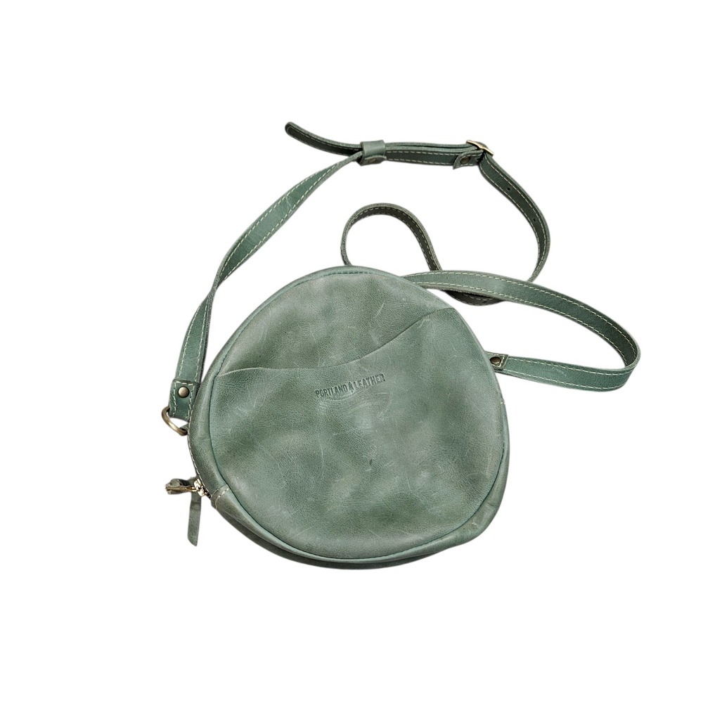 Portland Leather Goods Circle Crossbody Small Cucumber Unicorn Rare Boho Purse - Picture 2 of 10